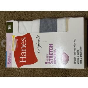 New Hanes 5 Pack of Girls Hipsters Size 16